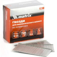 Гвозди для пневматического нейлера 16GA, сечение 1,6 х 1,4, длина 38 мм, 2500 шт Matrix, ( 57609 )
