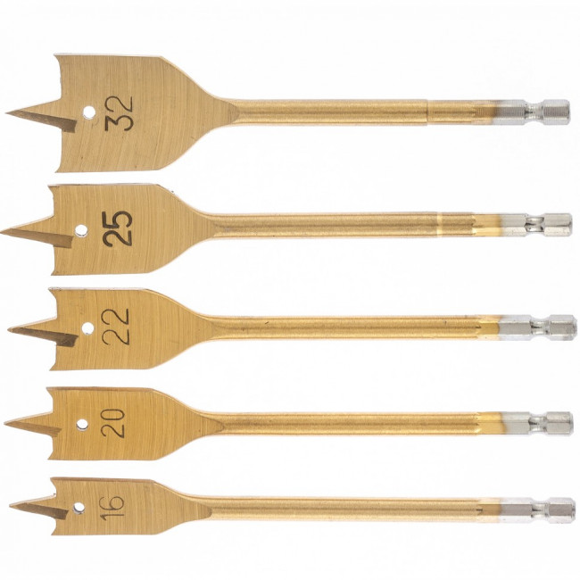 Набор сверл перовых по дереву, 16-20-22-25-32 мм, 5 шт, пластиковый кейс, Matrix, ( 70443 ) Набор сверл перовых по дереву, 16-20-22-25-32 мм, 5 шт, пластиковый кейс, Matrix, ( 70443 )