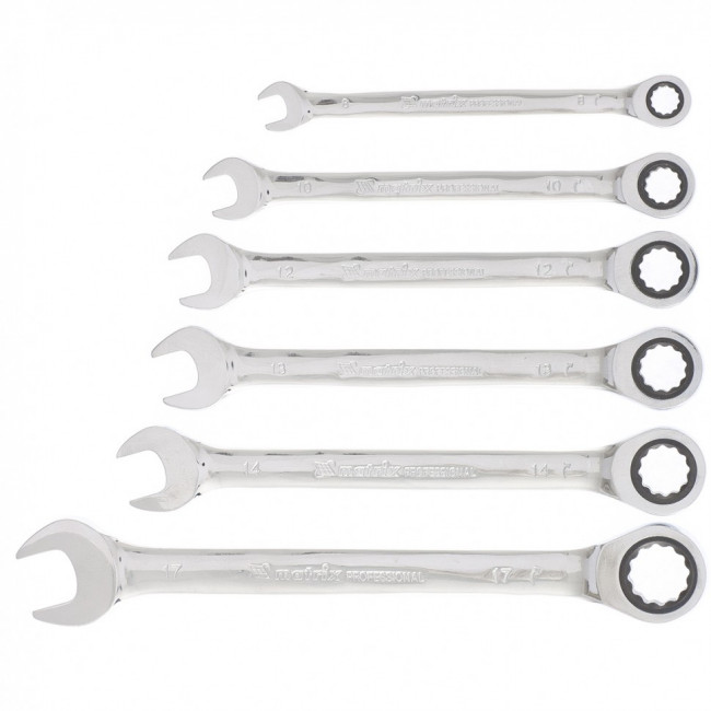 Набор ключей комбинированных, трещеточных 6 шт Matrix, ( 14511 ) Набор ключей комбинированных, трещеточных 6 шт Matrix, ( 14511 )