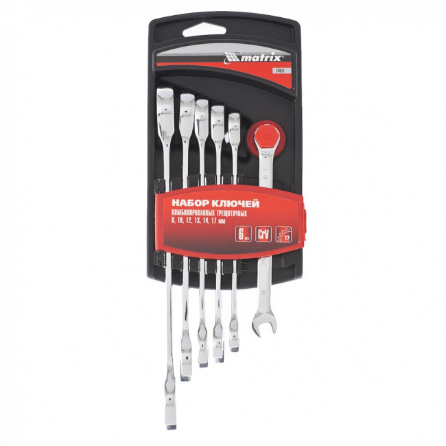 Набор ключей комбинированных, трещеточных 6 шт Matrix, ( 14511 ) Набор ключей комбинированных, трещеточных 6 шт Matrix, ( 14511 )