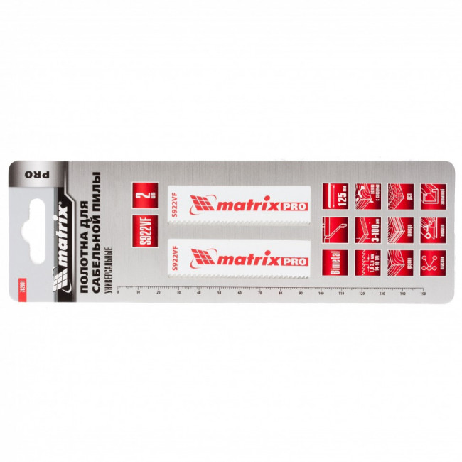 Полотна универсальные для сабельной пилы S922VF, 125/1,8-2,5 мм, Bimetal, 2 шт, Pro Matrix, ( 782001 ) Полотна универсальные для сабельной пилы S922VF, 125/1,8-2,5 мм, Bimetal, 2 шт, Pro Matrix, ( 782001 )