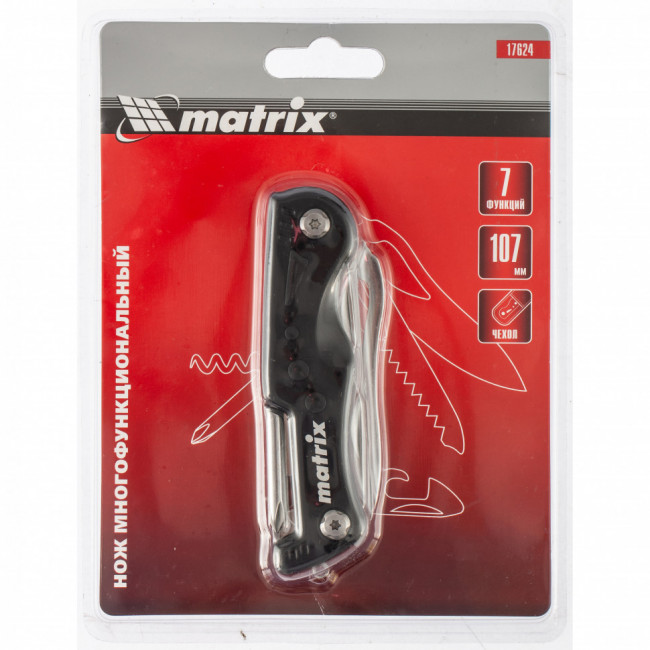 Нож многофункциональный, 7 функций, в чехле, 107 мм Matrix, ( 17624 ) Нож многофункциональный, 7 функций, в чехле, 107 мм Matrix, ( 17624 )