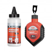 Шнур разметочный в пластмассовом обрезиненном корпусе, порошок красный Matrix, ( 84855 ) Шнур разметочный в пластмассовом обрезиненном корпусе, порошок красный Matrix, ( 84855 )