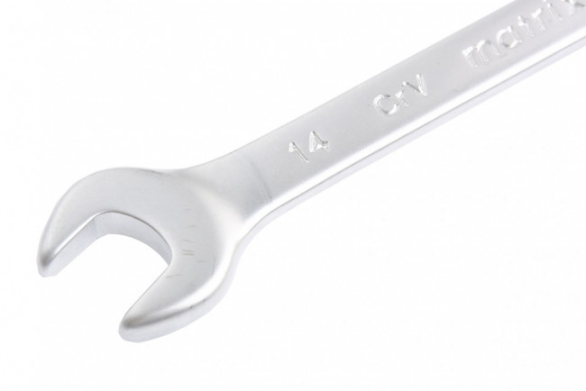 Ключ комбинированный, 14 мм, CrV, матовый хром Matrix, ( 15110 )