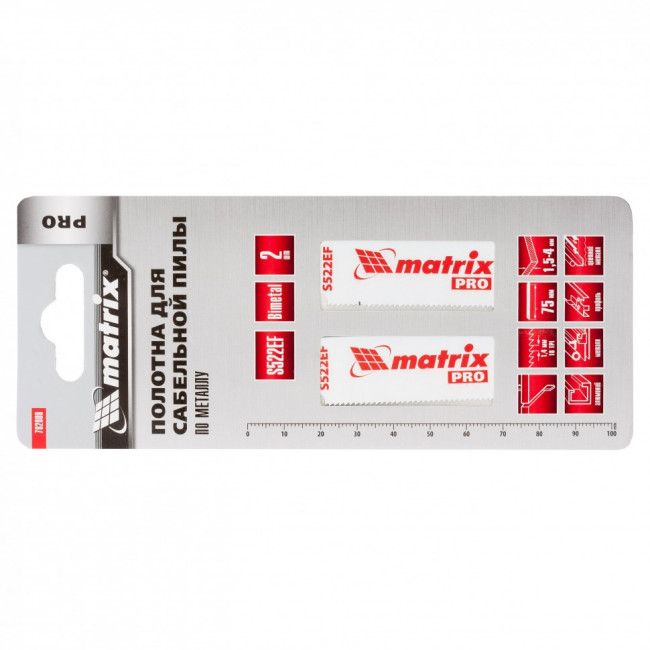 Полотна по металлу для сабельной пилы S522EF 75/1,4 мм, Bimetal, 2 шт, Pro Matrix, ( 782008 ) Полотна по металлу для сабельной пилы S522EF 75/1,4 мм, Bimetal, 2 шт, Pro Matrix, ( 782008 )