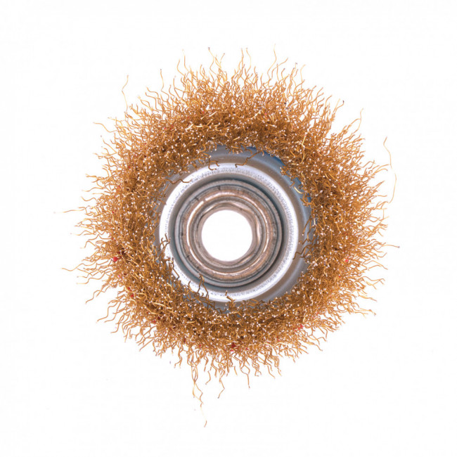 Щетка для УШМ, 65 мм, М14, "чашка", латунированная витая проволока Matrix, ( 74603 ) Щетка для УШМ, 65 мм, М14, "чашка", латунированная витая проволока Matrix, ( 74603 )