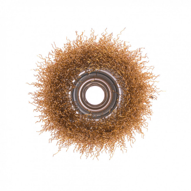 Щетка для УШМ, 75 мм, М14, "чашка", латунированная витая проволока Matrix, ( 74604 ) Щетка для УШМ, 75 мм, М14, "чашка", латунированная витая проволока Matrix, ( 74604 )