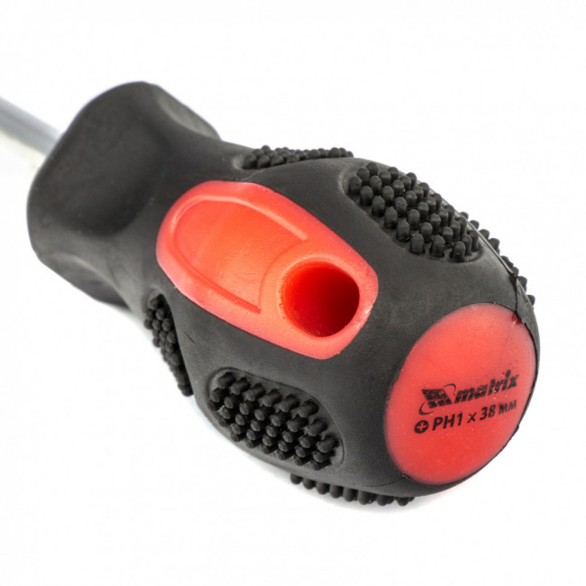 Отвертка Anti-Slip, PH1 х 38 мм, CrV, двухкомпонентная рукоятка Matrix, ( 12232 ) Отвертка Anti-Slip, PH1 х 38 мм, CrV, двухкомпонентная рукоятка Matrix, ( 12232 )