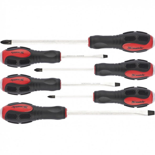 Набор ударных отверток 6 шт, PH1 х 75, PH2 х 100, PH3 х 150, SL5 х 75, SL6 х 100, SL8 х 150, CrV Matrix, ( 19120 ) Набор ударных отверток 6 шт, PH1 х 75, PH2 х 100, PH3 х 150, SL5 х 75, SL6 х 100, SL8 х 150, CrV Matrix, ( 19120 )