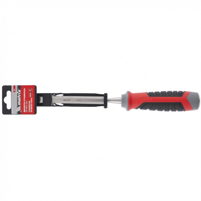 Долото-стамеска, 12 мм, 60 CrV, трехкомпонентная обрезиненная рукоятка Matrix, ( 24747 ) Долото-стамеска, 12 мм, 60 CrV, трехкомпонентная обрезиненная рукоятка Matrix, ( 24747 )