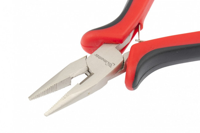 Длинногубцы прямые Mini, 130 мм, никелированные, авторазжим, двухкомпонентные рукоятки Matrix, ( 17810 ) Длинногубцы прямые Mini, 130 мм, никелированные, авторазжим, двухкомпонентные рукоятки Matrix, ( 17810 )