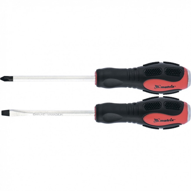 Набор ударных отверток 2 шт, PH2 х 100, SL6 х 100 CrV Matrix, ( 19121 ) Набор ударных отверток 2 шт, PH2 х 100, SL6 х 100 CrV Matrix, ( 19121 )