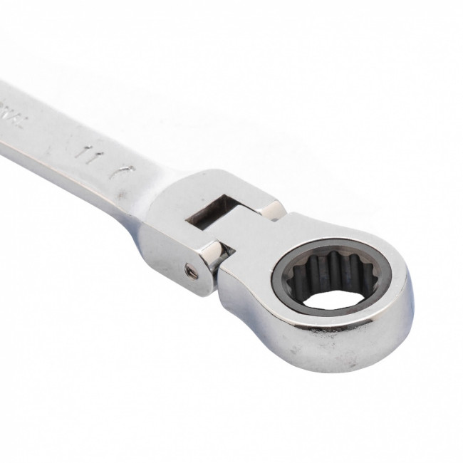 Ключ комбинированный трещоточный, 11 мм, CrV, шарнирный, зеркальный хром Matrix ( 14827 ) Ключ комбинированный трещоточный, 11 мм, CrV, шарнирный, зеркальный хром Matrix ( 14827 )