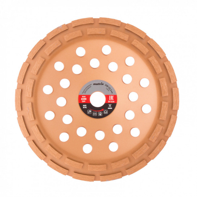 Чашка алмазная зачистная, 230 мм, двухрядная Matrix, ( 72991 ) Чашка алмазная зачистная, 230 мм, двухрядная Matrix, ( 72991 )