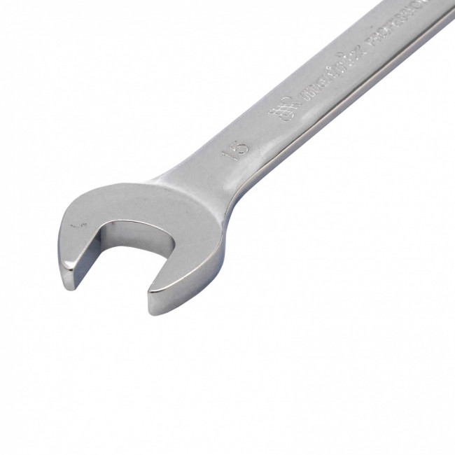 Ключ комбинированный трещоточный, 15 мм, CrV, шарнирный, зеркальный хром Matrix ( 14828 ) Ключ комбинированный трещоточный, 15 мм, CrV, шарнирный, зеркальный хром Matrix ( 14828 )