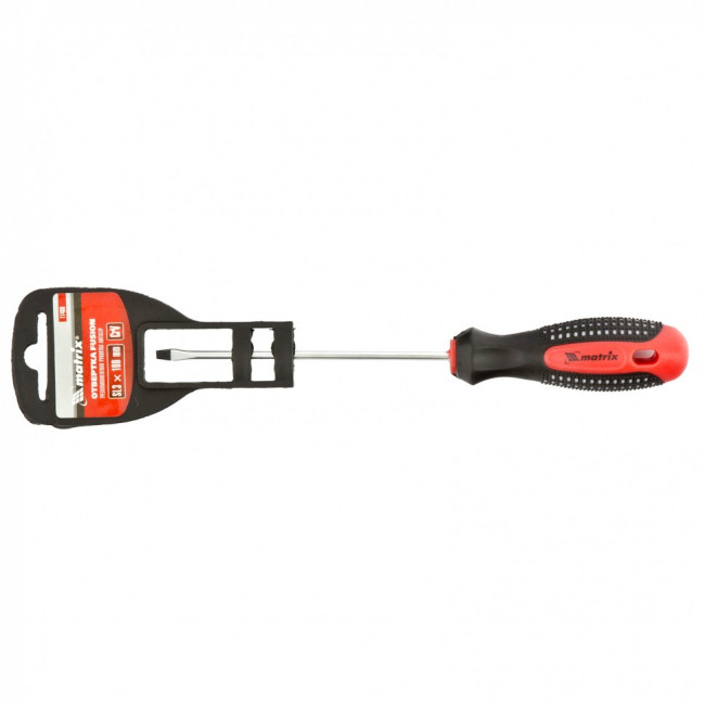 Отвертка Fusion, SL3 х 100 мм, CrV, трехкомпонентная рукоятка "Anti slip" Matrix, ( 11408 ) Отвертка Fusion, SL3 х 100 мм, CrV, трехкомпонентная рукоятка "Anti slip" Matrix, ( 11408 )