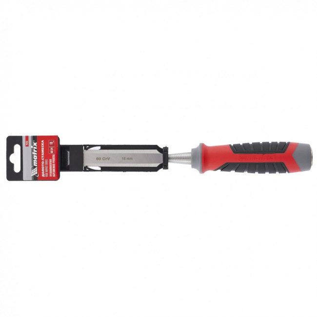 Долото-стамеска, 18 мм, 60 CrV, трехкомпонентная обрезиненная рукоятка Matrix, ( 24753 ) Долото-стамеска, 18 мм, 60 CrV, трехкомпонентная обрезиненная рукоятка Matrix, ( 24753 )
