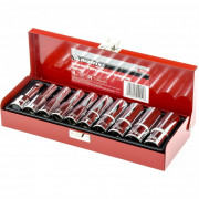 Набор торцевых головок, квадрат 1/2, головки 10-22 мм, удлиненные, 10 предметов Matrix Master, ( 13581 ) Набор торцевых головок, квадрат 1/2, головки 10-22 мм, удлиненные, 10 предметов Matrix Master, ( 13581 )