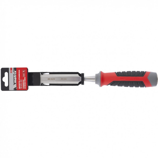 Долото-стамеска, 20 мм, 60 CrV, трехкомпонентная обрезиненная рукоятка Matrix, ( 24755 ) Долото-стамеска, 20 мм, 60 CrV, трехкомпонентная обрезиненная рукоятка Matrix, ( 24755 )