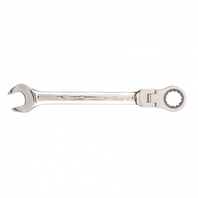 Ключ комбинированный трещоточный, 18 мм, CrV, шарнирный, зеркальный хром Matrix ( 14842 ) Ключ комбинированный трещоточный, 18 мм, CrV, шарнирный, зеркальный хром Matrix ( 14842 )