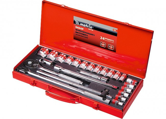 Набор шоферский с квадратом 1/2, 24 предмета Matrix Master, ( 13582 ) Набор шоферский с квадратом 1/2, 24 предмета Matrix Master, ( 13582 )