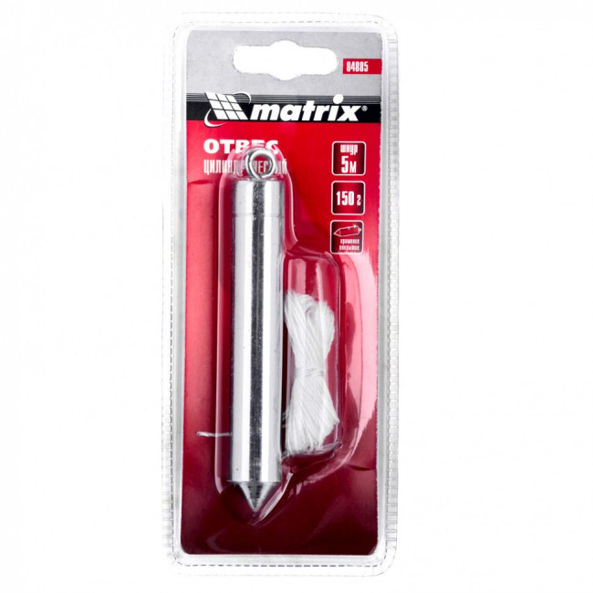 Отвес цилиндрический, 150 г, шнур 5 м Matrix, ( 84885 ) Отвес цилиндрический, 150 г, шнур 5 м Matrix, ( 84885 )