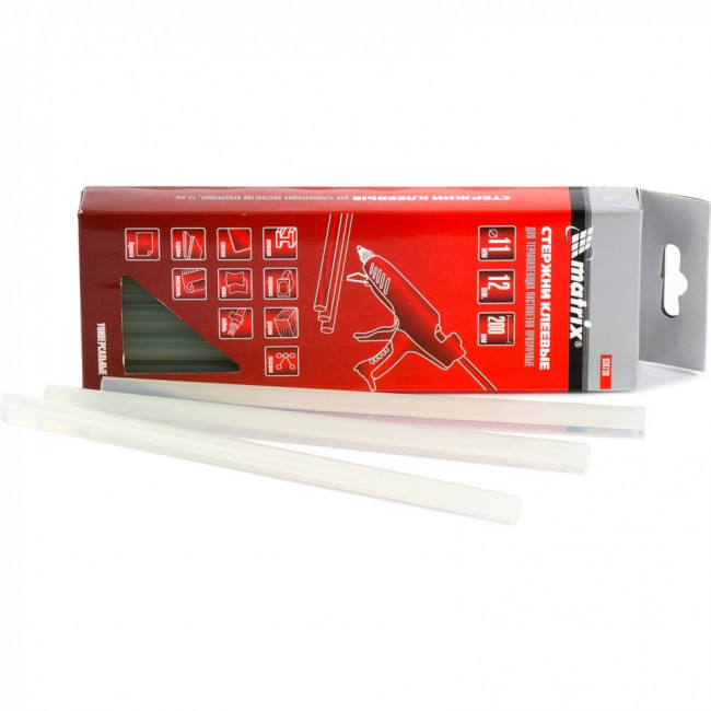 Стержни клеевые, прозрачные, 11 х 200 мм, в упаковке 12 шт Matrix, ( 930730 ) Стержни клеевые, прозрачные, 11 х 200 мм, в упаковке 12 шт Matrix, ( 930730 )