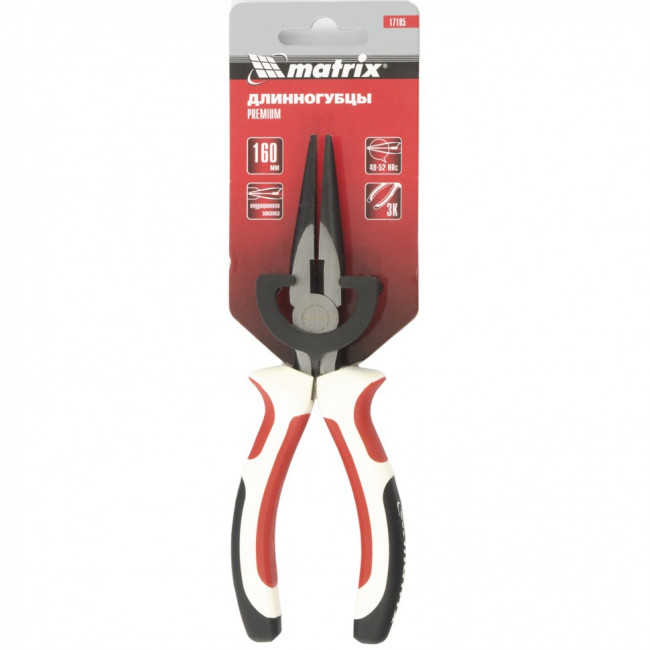 Длинногубцы прямые Premium, 160 мм, трехкомпонентные рукоятки Matrix, ( 17185 ) Длинногубцы прямые Premium, 160 мм, трехкомпонентные рукоятки Matrix, ( 17185 )