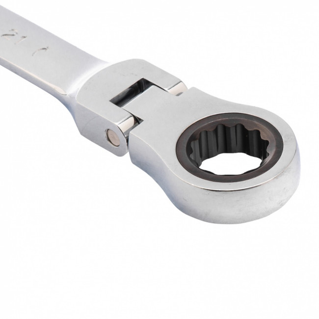 Ключ комбинированный трещоточный, 21 мм, CrV, шарнирный, зеркальный хром Matrix ( 14843 ) Ключ комбинированный трещоточный, 21 мм, CrV, шарнирный, зеркальный хром Matrix ( 14843 )