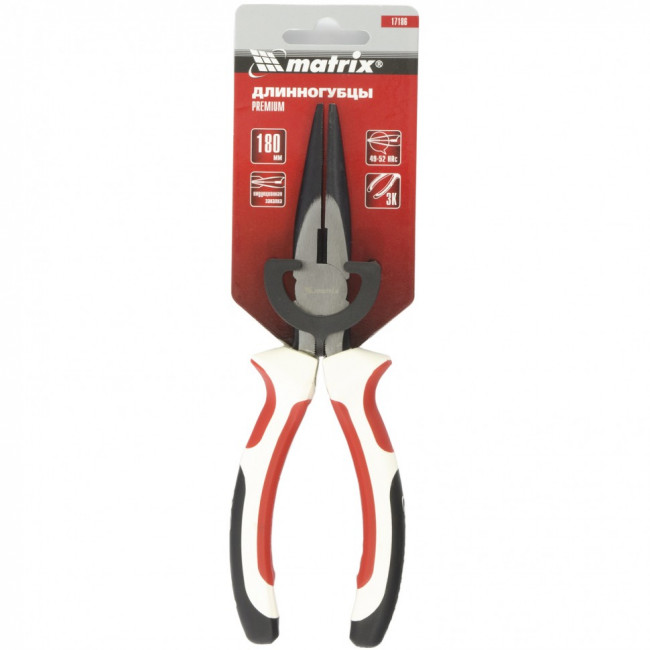 Длинногубцы прямые Premium, 180 мм, трехкомпонентные рукоятки Matrix, ( 17186 ) Длинногубцы прямые Premium, 180 мм, трехкомпонентные рукоятки Matrix, ( 17186 )