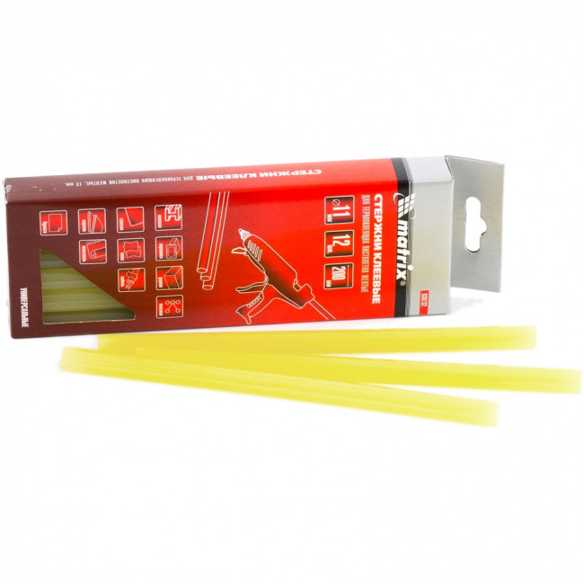 Стержни клеевые, желтый, 11 х 200 мм, в упаковке 12 шт Matrix, ( 930732 ) Стержни клеевые, желтый, 11 х 200 мм, в упаковке 12 шт Matrix, ( 930732 )