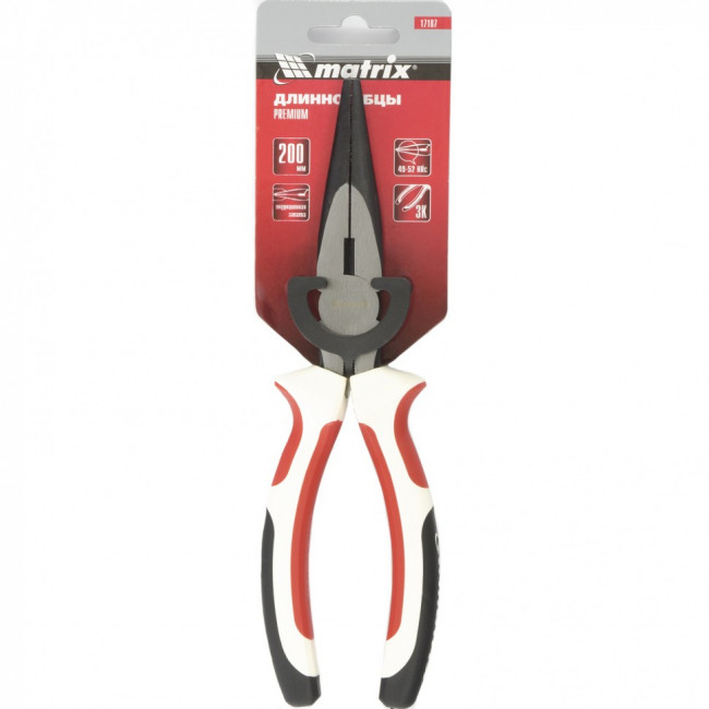 Длинногубцы прямые Premium, 200 мм, трехкомпонентные рукоятки Matrix, ( 17187 ) Длинногубцы прямые Premium, 200 мм, трехкомпонентные рукоятки Matrix, ( 17187 )