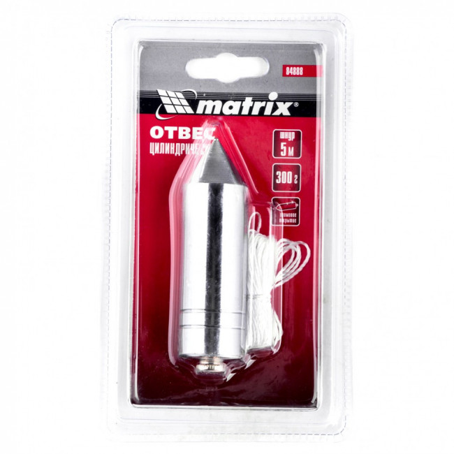 Отвес цилиндрический, 300 г, шнур 5 м Matrix, ( 84888 ) Отвес цилиндрический, 300 г, шнур 5 м Matrix, ( 84888 )