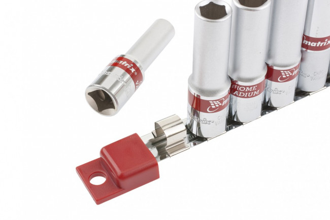 Набор удлиненных торцевых головок 1/2, шестигранные, CrV, 10 шт, 10-22 мм Matrix, ( 13590 ) Набор удлиненных торцевых головок 1/2, шестигранные, CrV, 10 шт, 10-22 мм Matrix, ( 13590 )