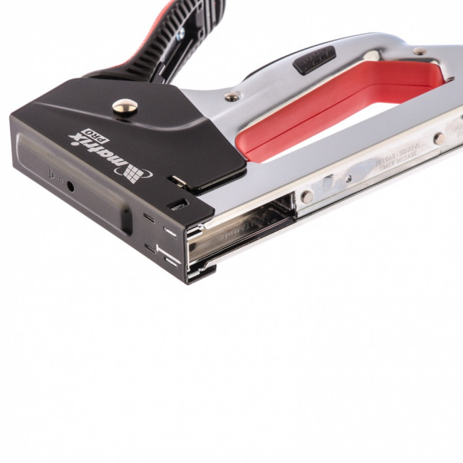 Степлер мебельный, стальной, тип 53, 6-14 мм, тип 300, 14 мм, тип 500, 14 мм, PRO Matrix ( 40918 ) Степлер мебельный, стальной, тип 53, 6-14 мм, тип 300, 14 мм, тип 500, 14 мм, PRO Matrix ( 40918 )