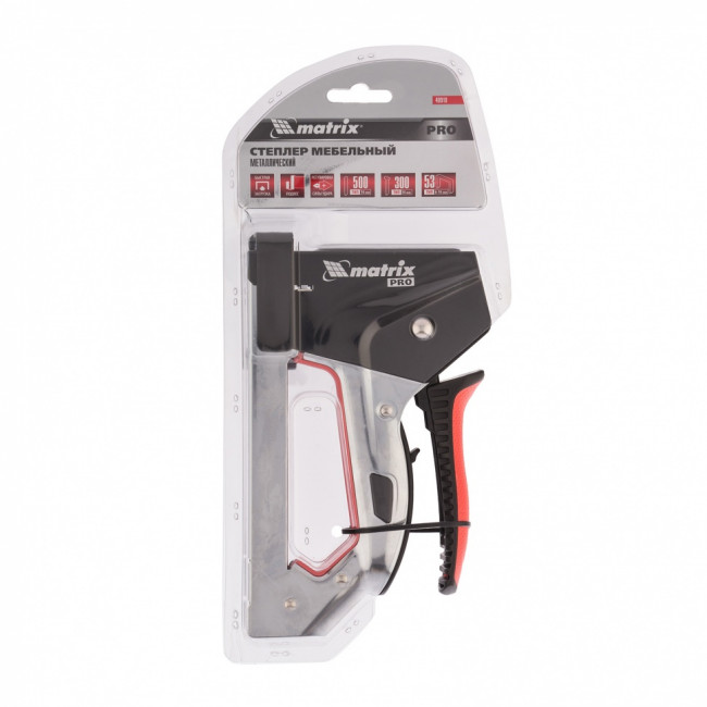 Степлер мебельный, стальной, тип 53, 6-14 мм, тип 300, 14 мм, тип 500, 14 мм, PRO Matrix ( 40918 ) Степлер мебельный, стальной, тип 53, 6-14 мм, тип 300, 14 мм, тип 500, 14 мм, PRO Matrix ( 40918 )