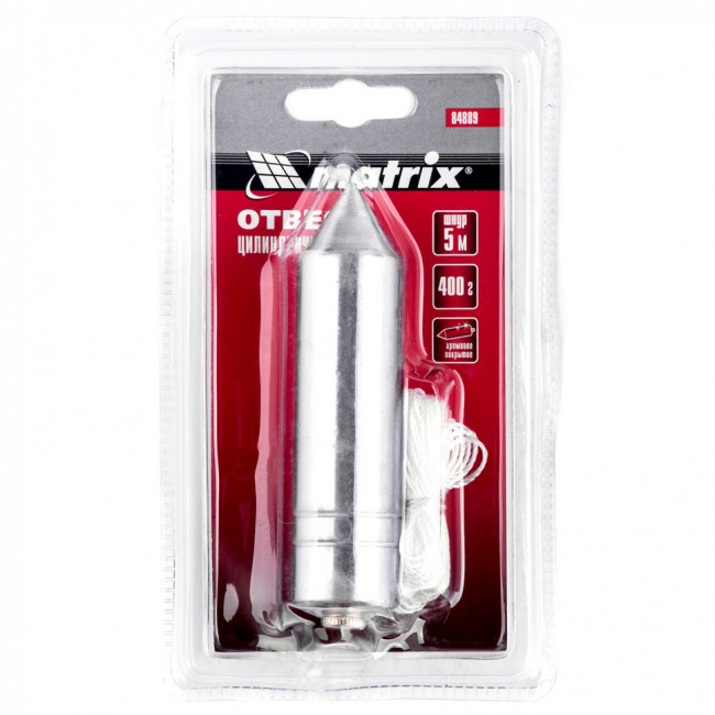 Отвес цилиндрический, 400 г, шнур 5 м Matrix, ( 84889 ) Отвес цилиндрический, 400 г, шнур 5 м Matrix, ( 84889 )
