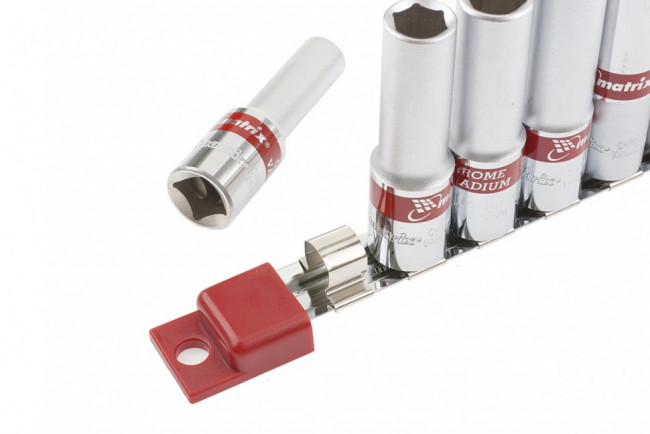 Набор удлиненных торцевых головок 3/8, шестигранные, CrV, 10 шт, 8-19 мм Matrix, ( 13591 ) Набор удлиненных торцевых головок 3/8, шестигранные, CrV, 10 шт, 8-19 мм Matrix, ( 13591 )