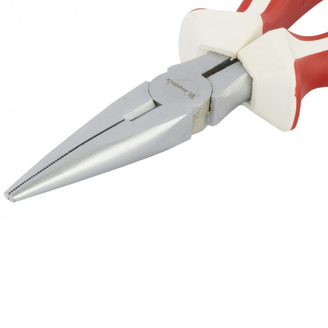 Длинногубцы прямые WHite Nickel, 180 мм, никелированные, трехкомпонентные рукоятки Matrix, ( 17189 ) Длинногубцы прямые WHite Nickel, 180 мм, никелированные, трехкомпонентные рукоятки Matrix, ( 17189 )