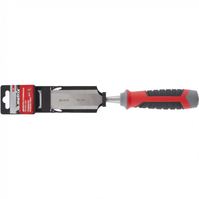 Долото-стамеска, 32 мм, 60 CrV, трехкомпонентная обрезиненная рукоятка Matrix, ( 24767 ) Долото-стамеска, 32 мм, 60 CrV, трехкомпонентная обрезиненная рукоятка Matrix, ( 24767 )