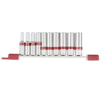 Набор удлиненных торцевых головок 1/4, шестигранные, CrV, 10 шт, 4-13 мм Matrix, ( 13592 )