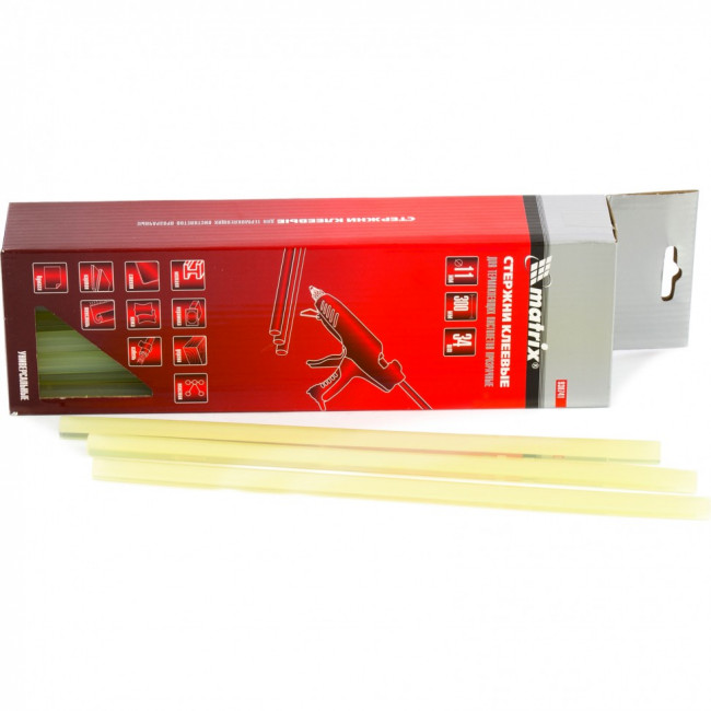 Стержни клеевые, 11 мм, L-300 мм, 1 кг, белый Matrix, ( 930742 ) Стержни клеевые, 11 мм, L-300 мм, 1 кг, белый Matrix, ( 930742 )