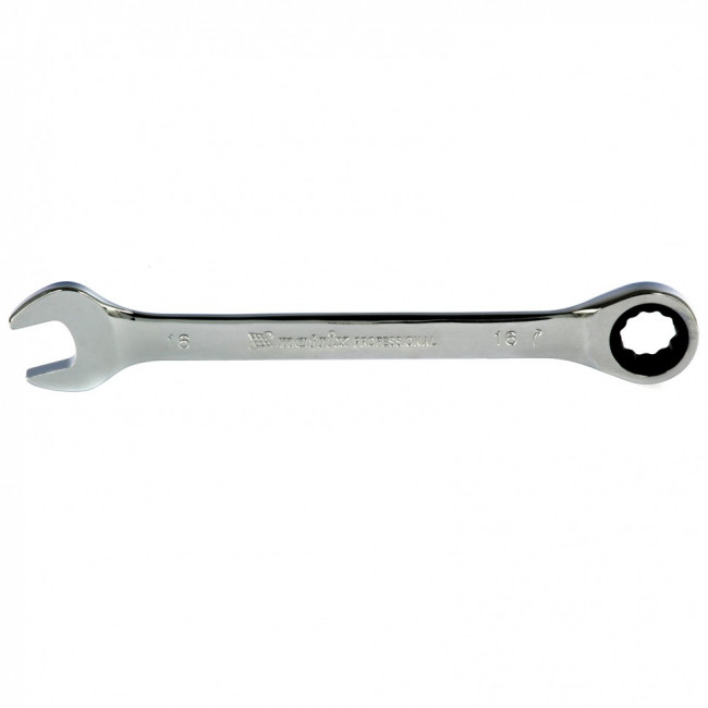 Ключ комбинированный трещоточный, 16 мм, CrV, зеркальный хром Matrix Professional, ( 14809 ) Ключ комбинированный трещоточный, 16 мм, CrV, зеркальный хром Matrix Professional, ( 14809 )