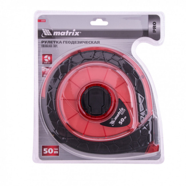 Рулетка геодезическая 50 м х 15 мм, закрытый корпус, фибергласовая лента, двусторонняя шкала, Pro Matrix, ( 31272 ) Рулетка геодезическая 50 м х 15 мм, закрытый корпус, фибергласовая лента, двусторонняя шкала, Pro Matrix, ( 31272 )