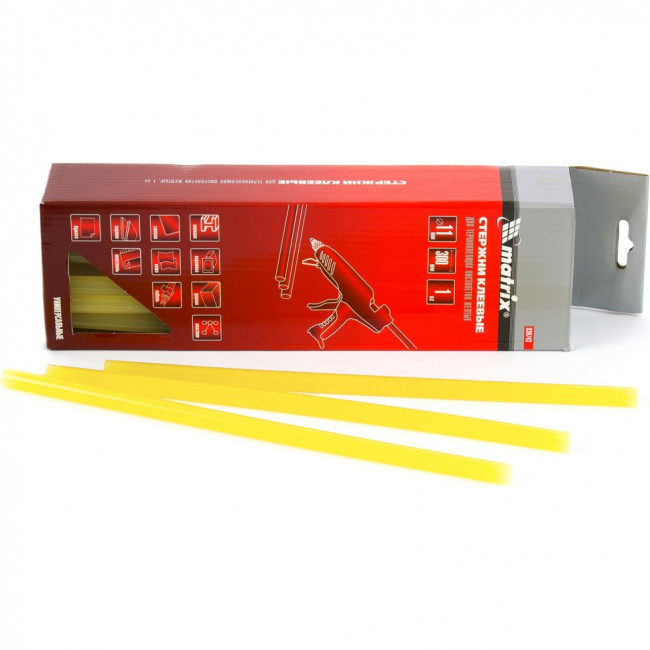 Стержни клеевые, 11 мм, L-300 мм, 1 кг, желтый Matrix, ( 930743 ) Стержни клеевые, 11 мм, L-300 мм, 1 кг, желтый Matrix, ( 930743 )