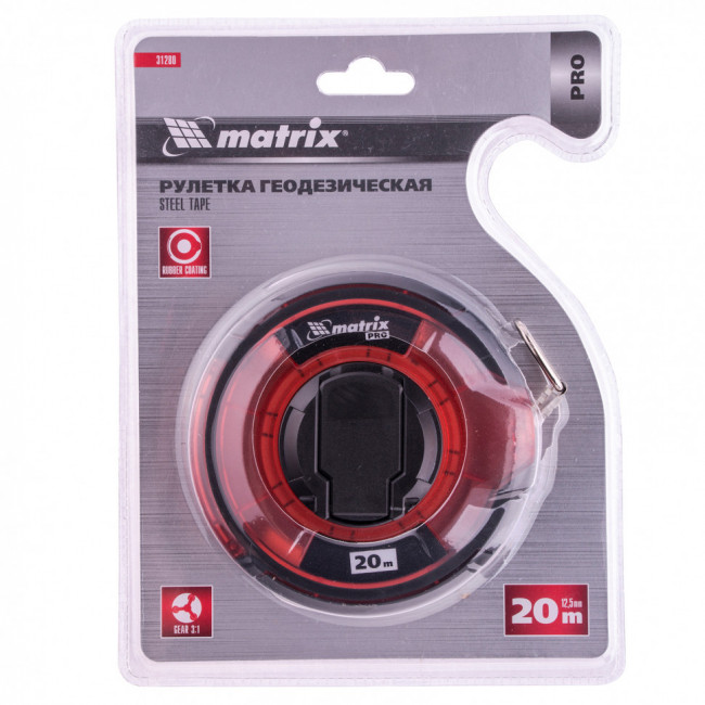 Рулетка геодезическая 20 м х 12,5 мм, закрытый корпус, стальная лента, односторонняя шкала, Pro Matrix, ( 31280 ) Рулетка геодезическая 20 м х 12,5 мм, закрытый корпус, стальная лента, односторонняя шкала, Pro Matrix, ( 31280 )