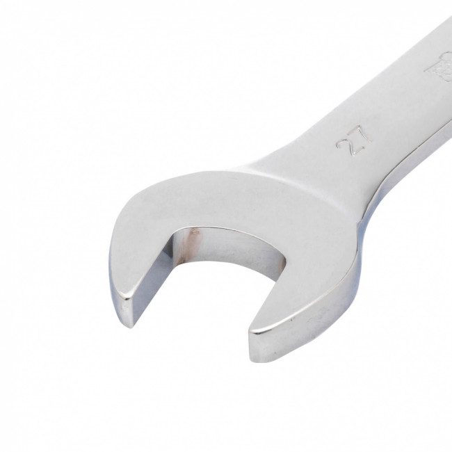 Ключ комбинированный трещоточный, 27 мм, CrV, шарнирный, зеркальный хром Matrix ( 14872 ) Ключ комбинированный трещоточный, 27 мм, CrV, шарнирный, зеркальный хром Matrix ( 14872 )