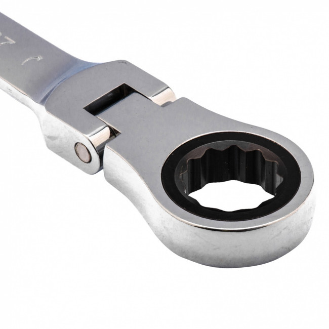 Ключ комбинированный трещоточный, 27 мм, CrV, шарнирный, зеркальный хром Matrix ( 14872 ) Ключ комбинированный трещоточный, 27 мм, CrV, шарнирный, зеркальный хром Matrix ( 14872 )