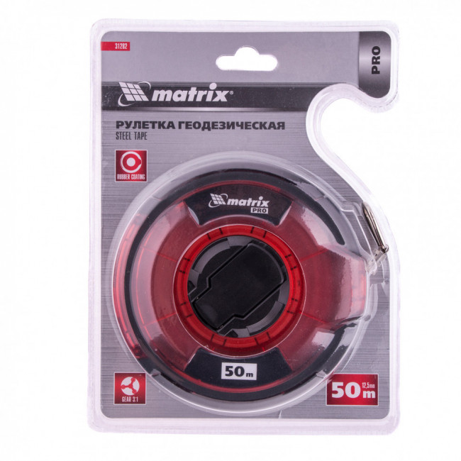 Рулетка геодезическая 50 м х 12,5 мм, закрытый корпус, стальная лента, односторонняя шкала, Pro Matrix, ( 31282 ) Рулетка геодезическая 50 м х 12,5 мм, закрытый корпус, стальная лента, односторонняя шкала, Pro Matrix, ( 31282 )