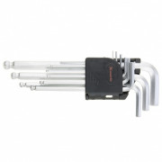 Набор ключей имбусовых HEX, 1,5-10 мм, CrV, 9 шт, удлиненные, сатин, с шаром Matrix, ( 11233 ) Набор ключей имбусовых HEX, 1,5-10 мм, CrV, 9 шт, удлиненные, сатин, с шаром Matrix, ( 11233 )